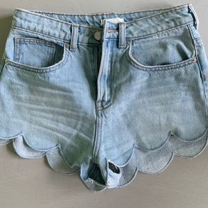 Scalloped bottom shorts